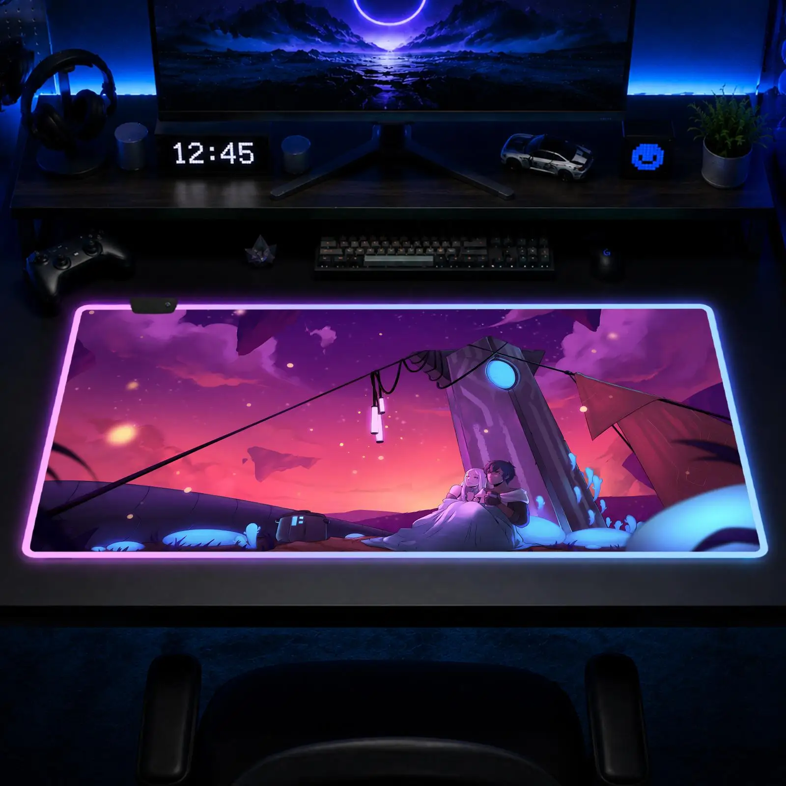

Haven Mouse Pad Gaming Anime Mouse Pad XXL RGB Desk Mats LED Table Pads Backlit Rubber Desktop
