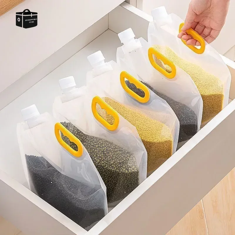 1pc Sealed Storage Bag Rice Packaging Bag Grains Moisture-Proof Insect-Proof Transparent Thickened Portable Food-Grade Bag