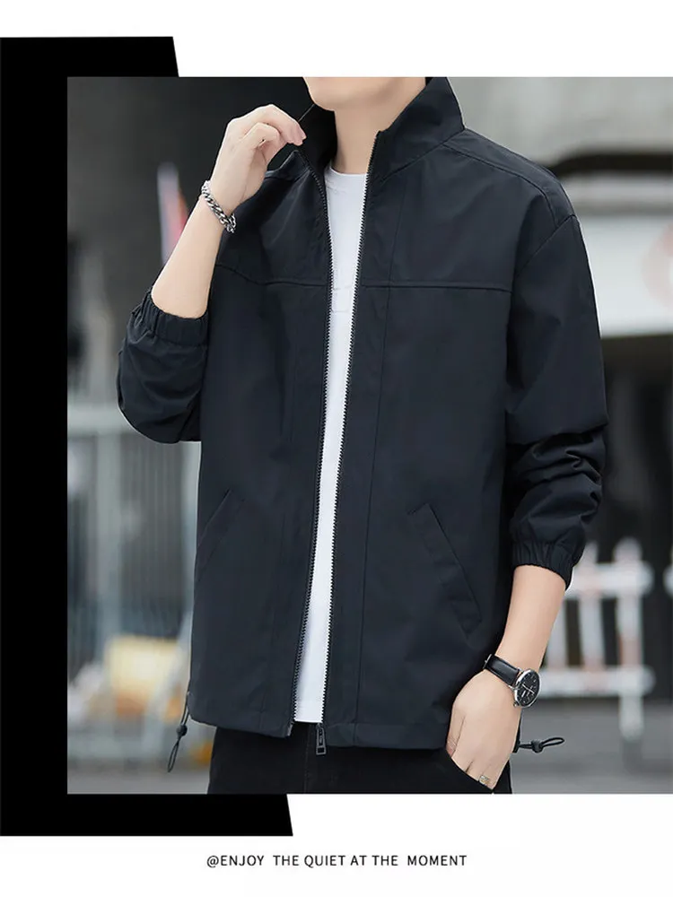 

Мужская куртка-флис с воротником-стойкой, износостойкая, высококачественная, модная, из полиэфирного волокна, с длинными рукавами и молнией