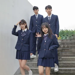 Korean JK Blazer JK giapponese High School uniforme Navy Coat Suit for Graduation Women School Clothes Girl Students Jacket Seifuku