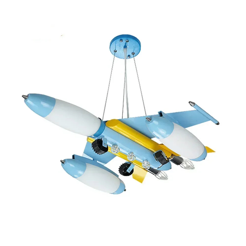غرفة الأطفال الحديد الطائرات قلادة ضوء Led 110 فولت-220 فولت E14 LED مصباح الصبي قلادة أضواء لغرفة الطعام الحديثة معلقة #3