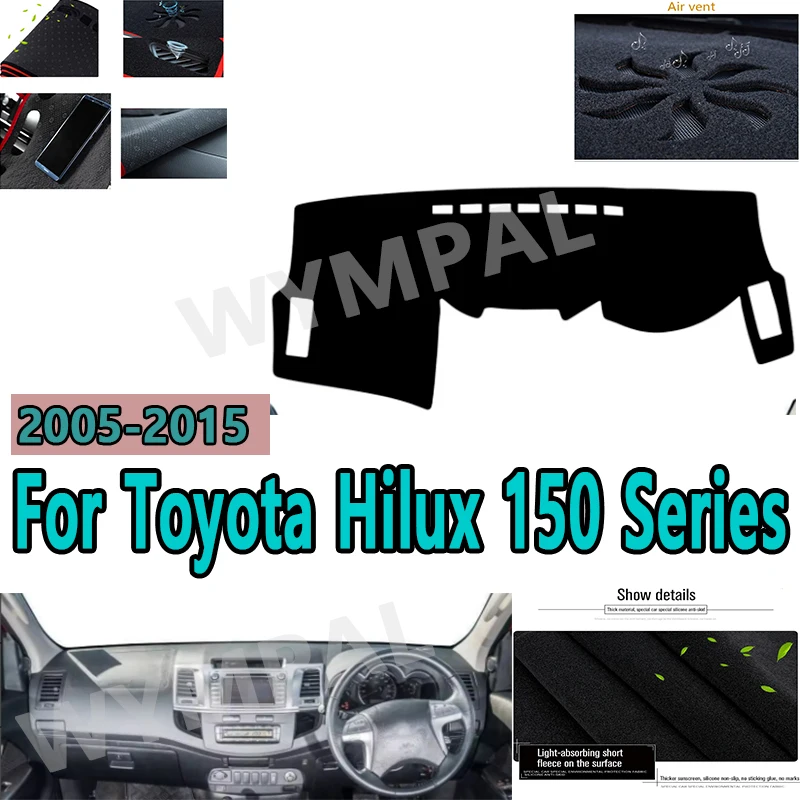 

Чехол на приборную панель автомобиля для Toyota Hilux 150 серии SR SR5 2005-2015, RHD Dashmat Pad, коврик для приборной панели, солнцезащитный козырек