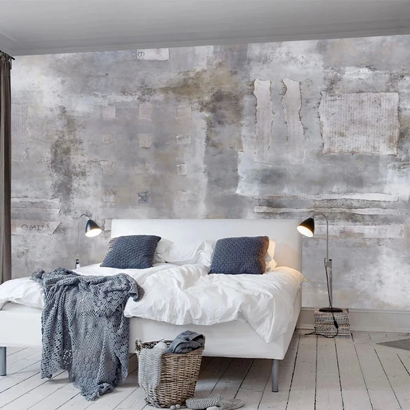 Custom European Retro Nostalgia Cement Self Adhesive Wallpaper 3D Mural Restaurant Cafe Living room TV background wall bedroom