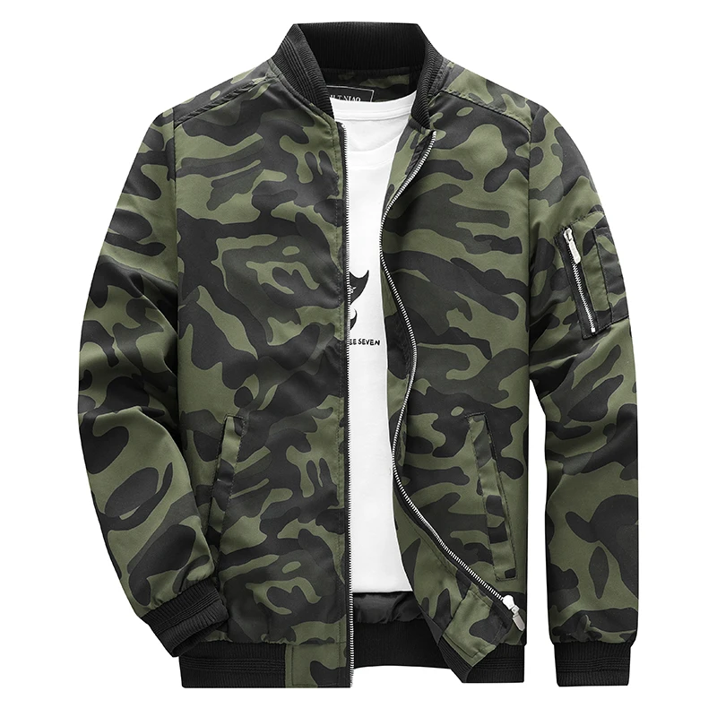 

Camouflage Zipper Jacket Men's Outdoor Cargo Jacket Male Fashionable Casual Spring Autumn Coat Men's Flight Jacket New Clothing