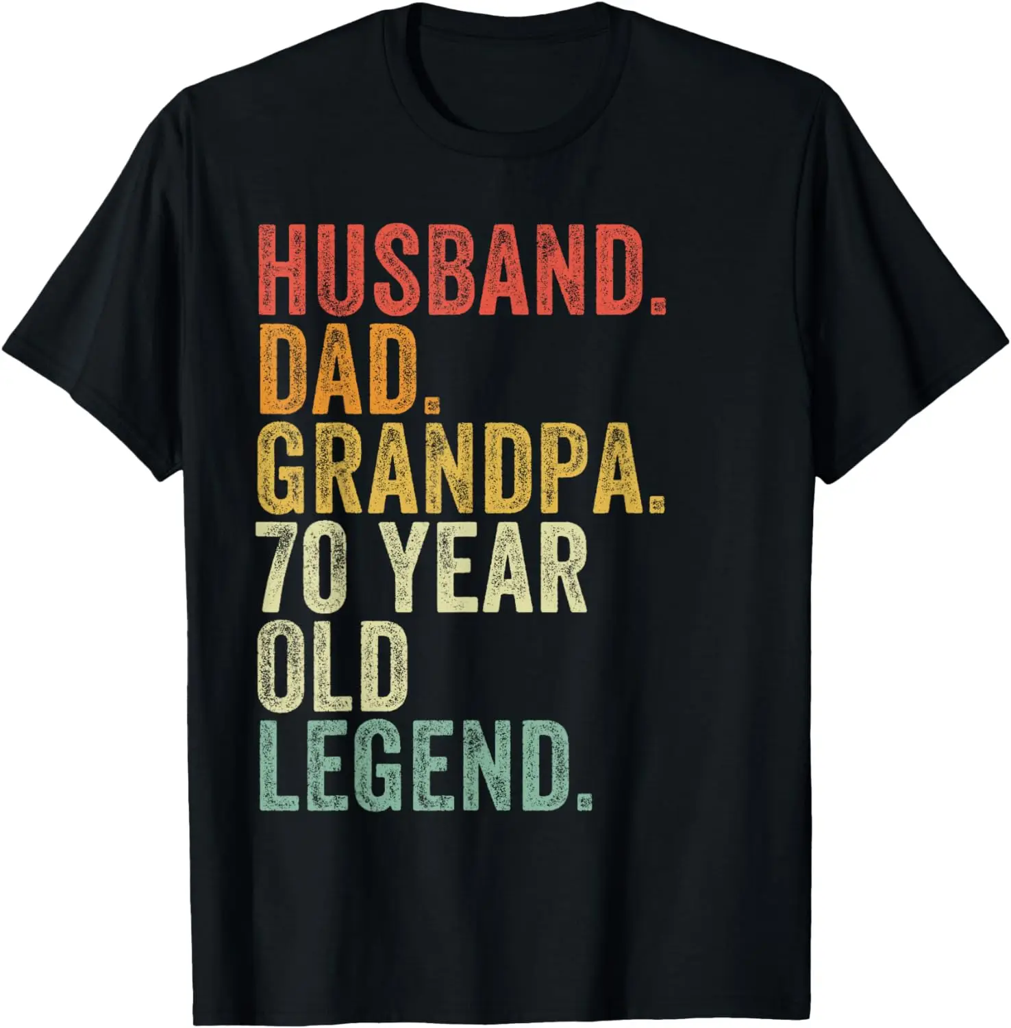 

Husband Dad Grandpa 70 Year Old Legend Funny Dad Vintage T-Shirt