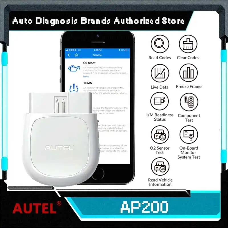 

Autel AP200 Bluetooth OBD2 Scanner Automotive OBD 2 TPMS Code Reader Car Diagnostic Tool Full Systems Scan Tools PK MK808