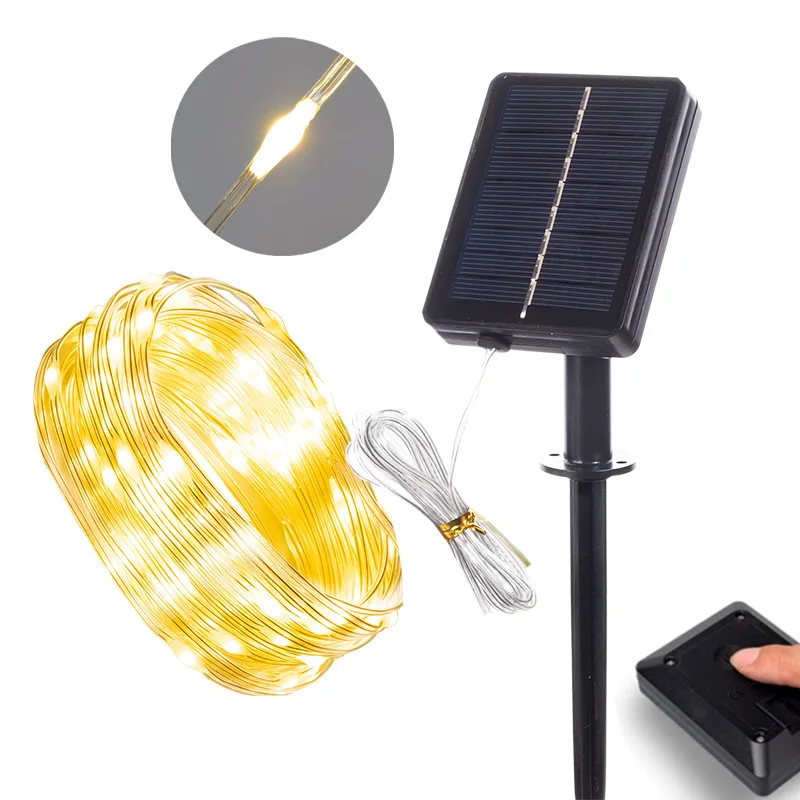 Solar String Fairy Lights 72FT 22m 100LED Rope Tube Waterproof Outdoor Garland Solar Power Lamp Christmas For Garden Decoration