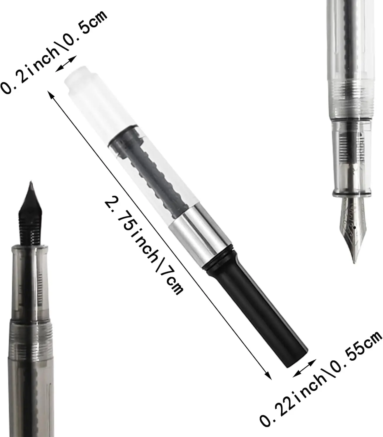 6 PACK Black  Fountain Pen Ink Converter,   Fountain Pen Ink Converter, Fill InkAbsorber Resistant and  Writing and Correction S