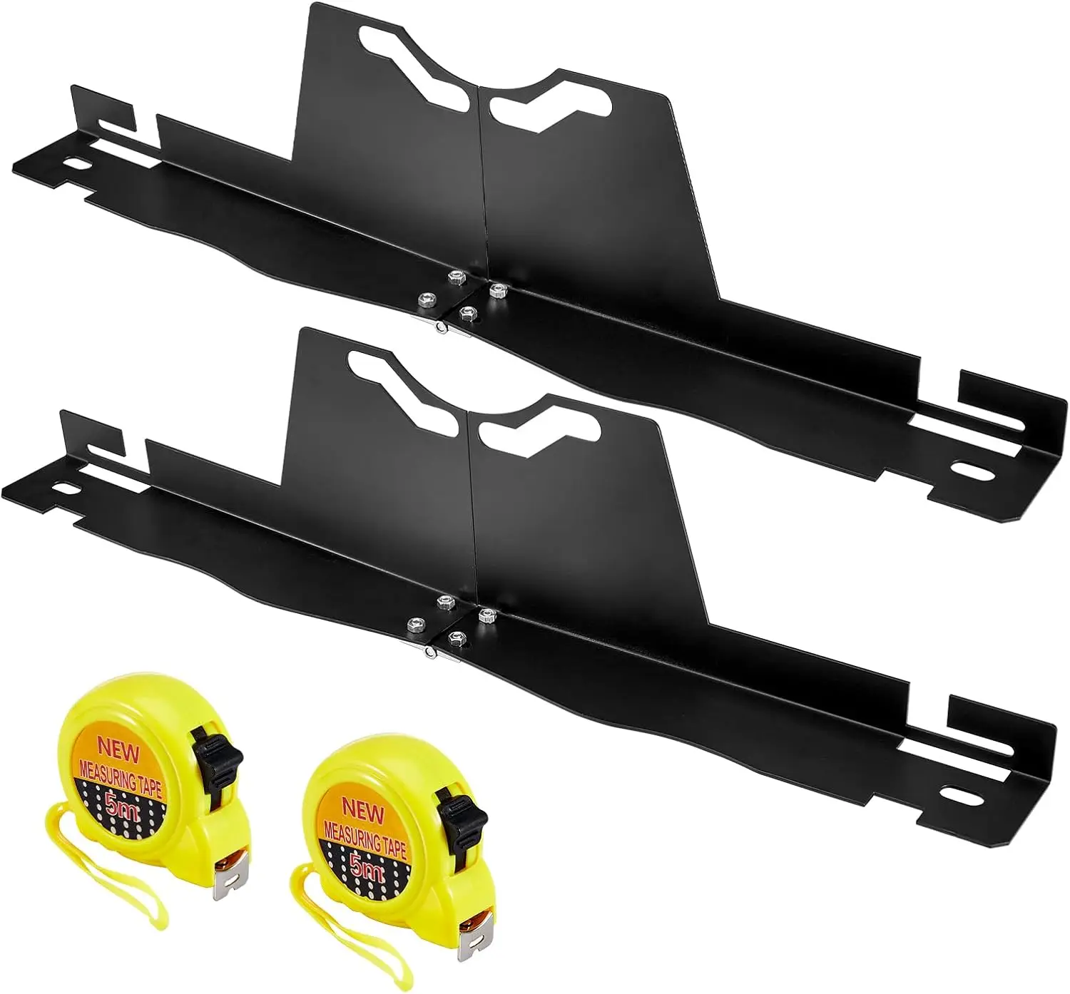 

Heavy Duty Wheel Alignment Tool Kit, Black, Includes 2 Tape Measures for Car, Truck, SUV – Toe & Camber Alignment Plates