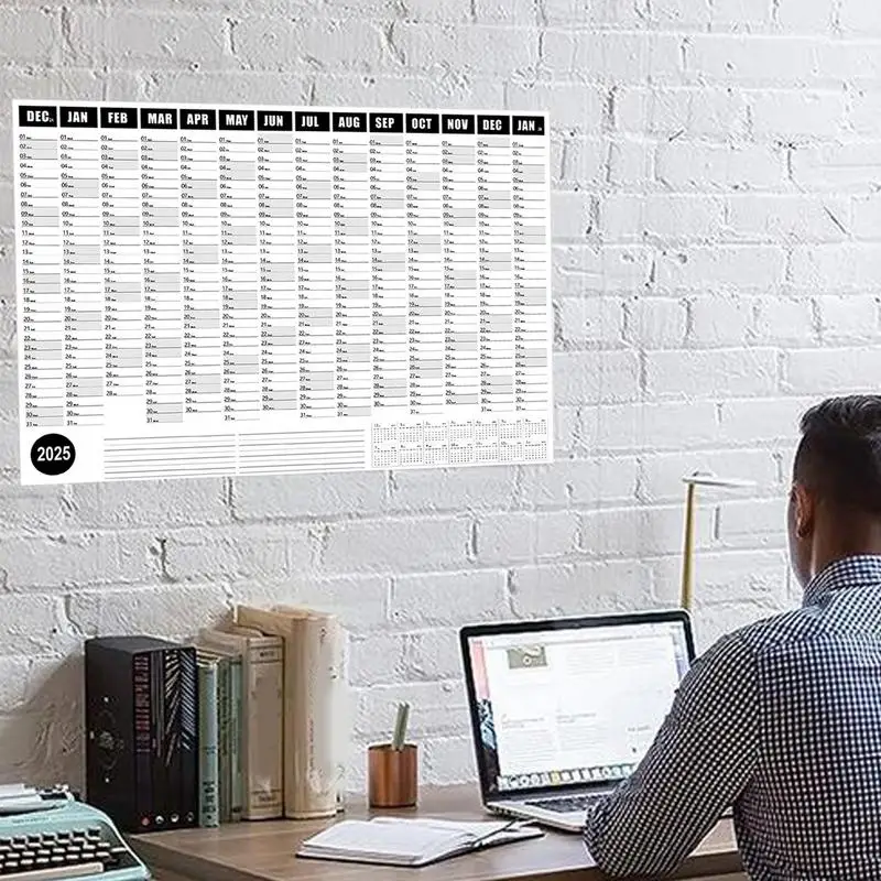 Yearly Wall Calendar Flexible Excellent Yearly Calendar For Easy Planning Smooth Full Year Wall Calendar Yearly Planner For