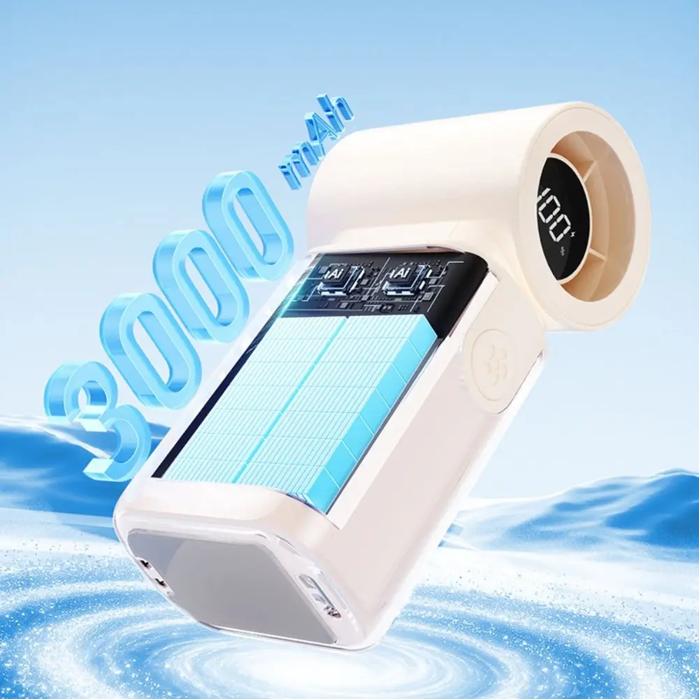 

3000mAh Battery Mini Handheld Fan 5 Gear Wind LED Display Portable Pocket Fan High Speed USB Rechargeable Rechargeable Fan Gift