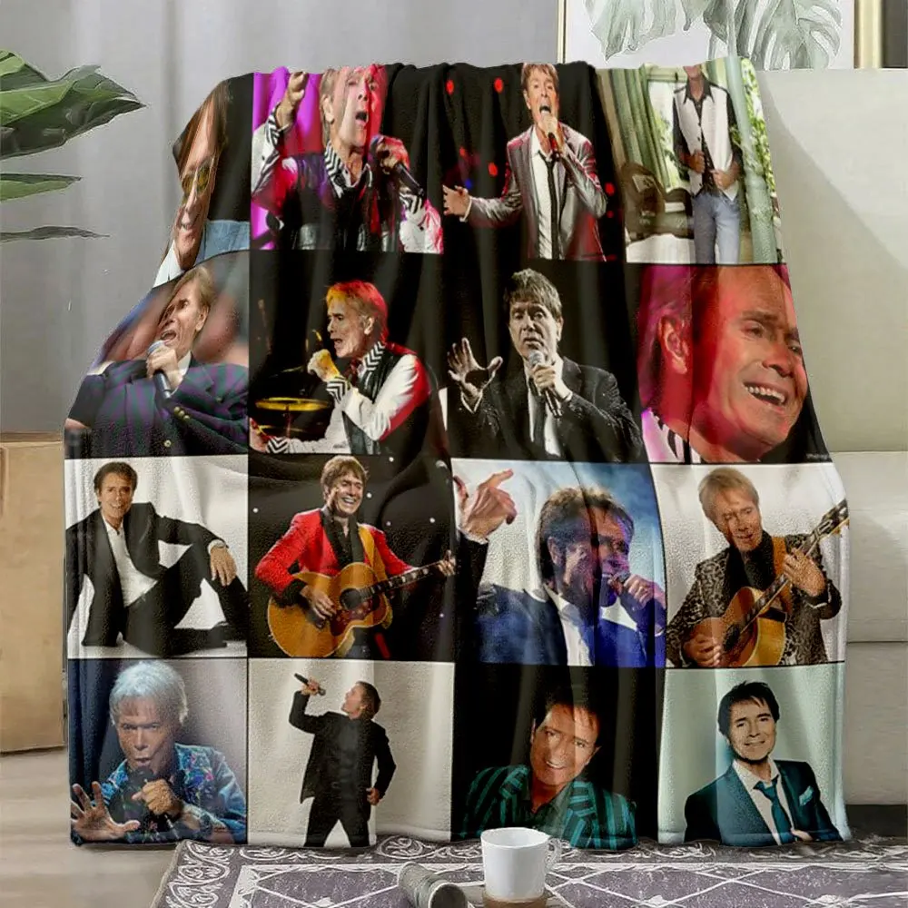 Customize Cliff Richard Photo Print Flannel Blanket - Soft Bedspread Suitable for Home & Travel, Iconic Cliff Richard Image, Mac