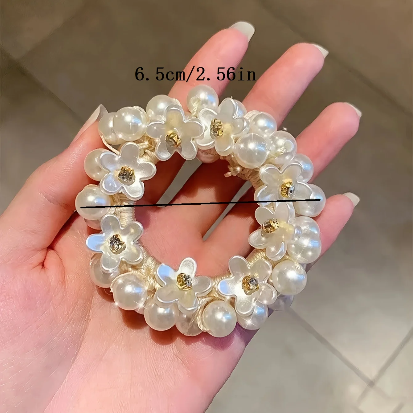 1/3pc Imitation Pearl Hair Tie, Elastic Flower Hair Band, Bracelet, Two-in-one Braided Hair Accessory, Girl's Hair Accessory