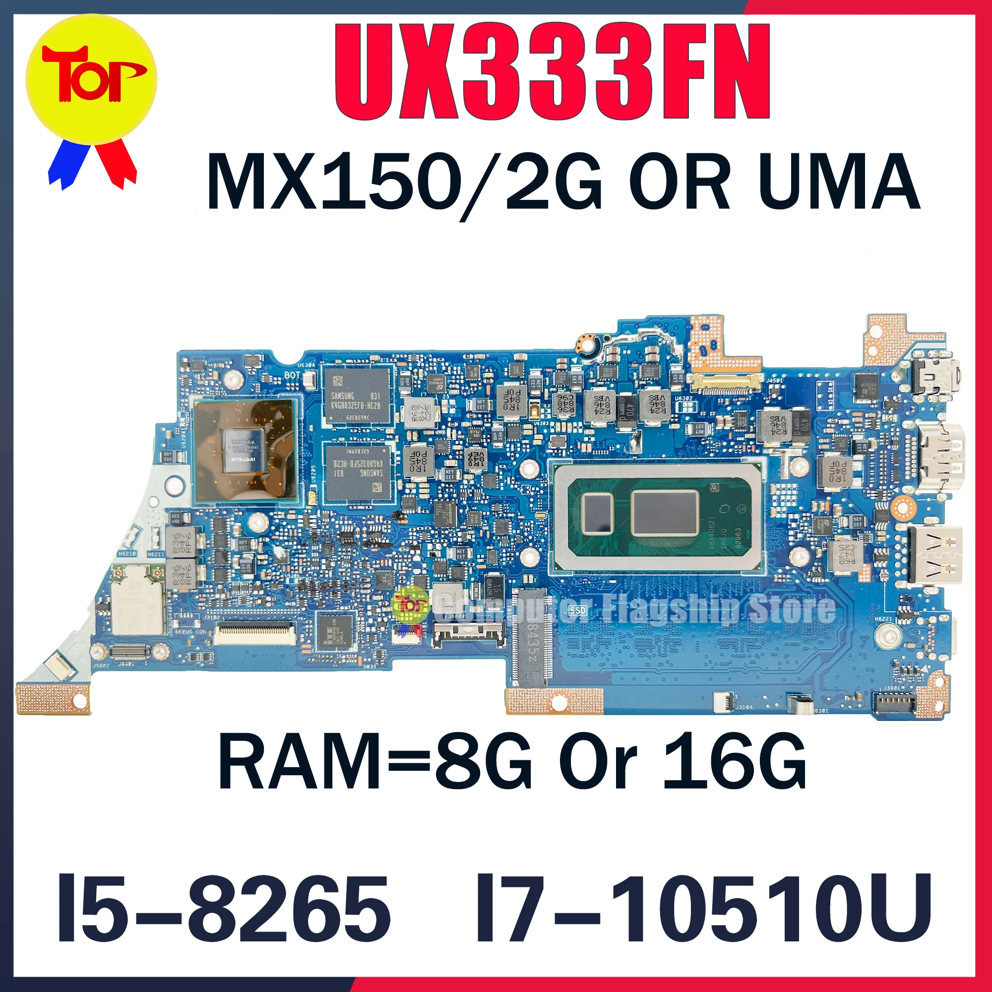 KEFU UX333F Laptop Motherboard For ASUS UX333FA UX333FN U3300F U3300FN I5-8265U I7-8565 I5-10210 I7-10510 Mainboard 100% Working