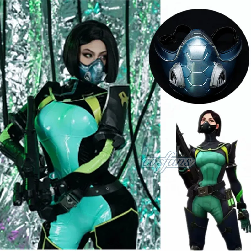 2 Colors Game Valorant Viper Mask Cosplay Party Face Resin Mask Viper Halloween Woman Cos Props Accessories