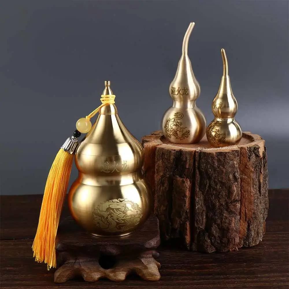 Cabaña de Cobre Artesanal con Diseño de Dragón Ahuyentador de Fuego, Estilo Chino, con Tapa Superior Abierta, Adorno para Estantería