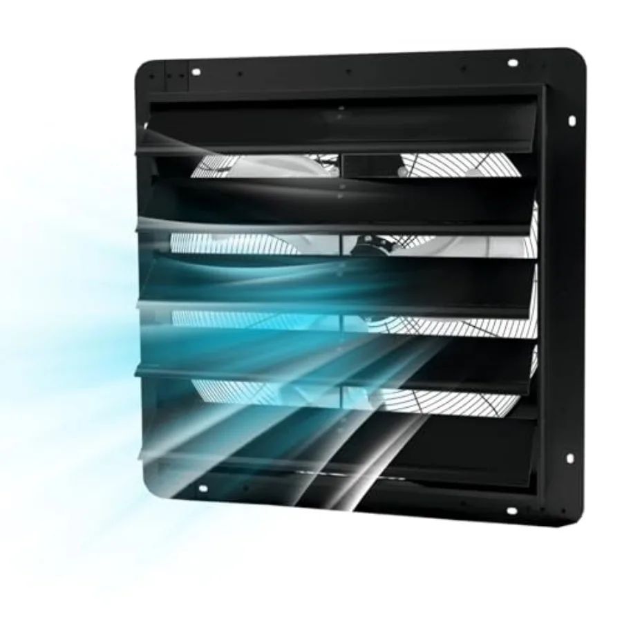 

Вытяжной вентилятор с алюминиевыми жалюзи для настенного монтажа, 20 дюймов, 3500 CFM, 1500 об/мин, высокоскоростной, малошумный, с автоматическими жалюзи, для теплиц