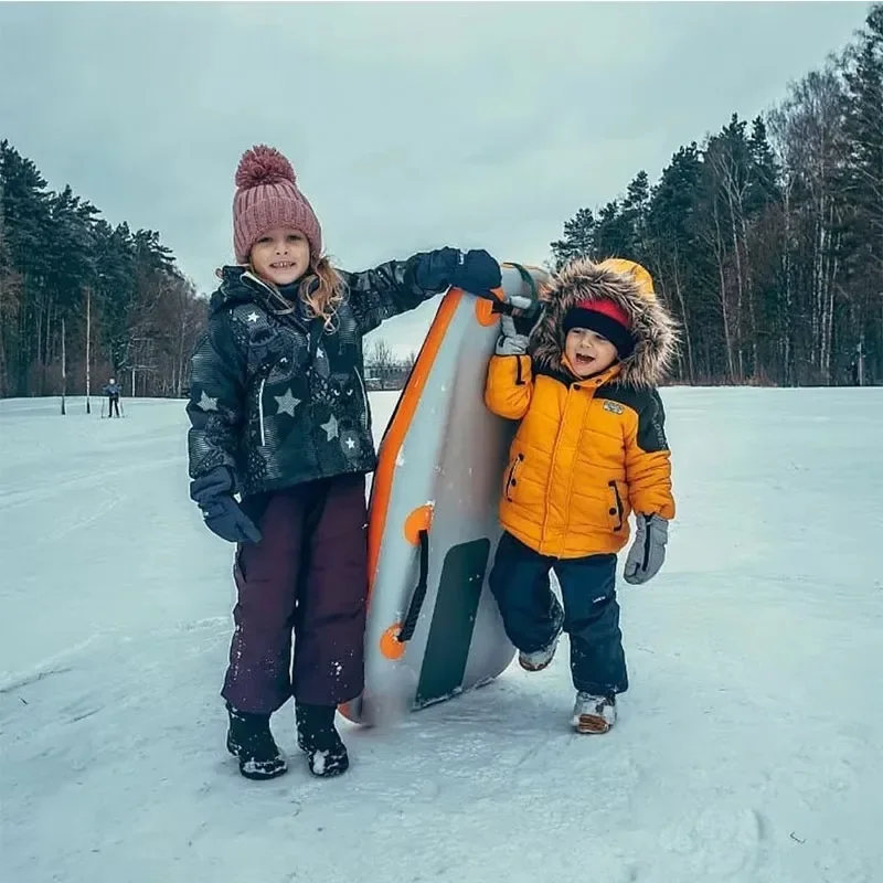 Outdoor Toys Towable Skis Board Inflatable Snow Sleds With Reinforced Handles for Kids