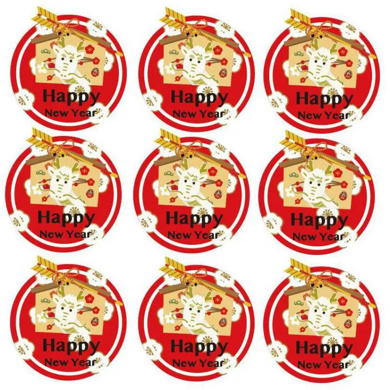 90pcs 2024 Happy New Year Stickers Labels Year of The Dragon Chinese New Year Labels for Envelopes Seal Card Party Favor Supply