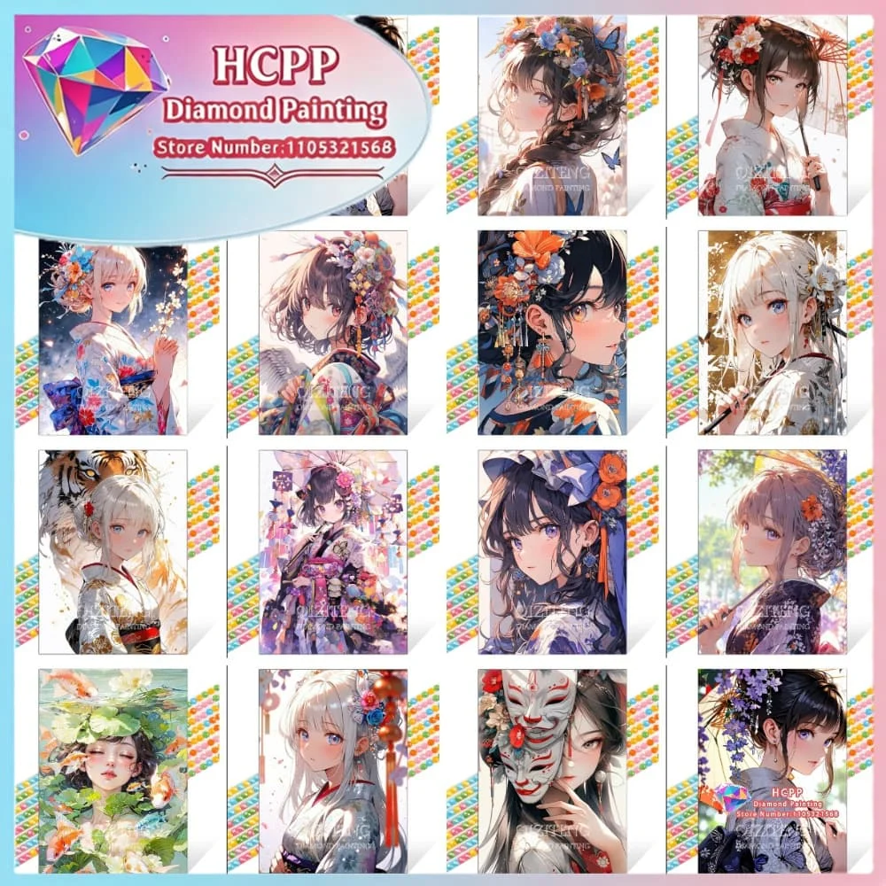 2026 Neues Cartoon-Anime-Mädchen Diamant-Malerei-Set Quadratische Runde Diamanten 5D DIY Mosaik Handgemachte Kunst Einzigartiges Geschenk Handwerk Heimdekoration