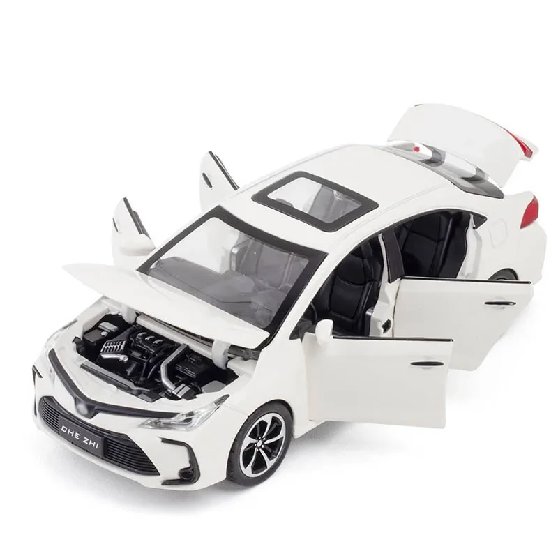 1:32  Alloy Diecast Corolla Model Sedan Toy Cars Simulation Sound Light Pull Back Toys Vehicle For Children Collection