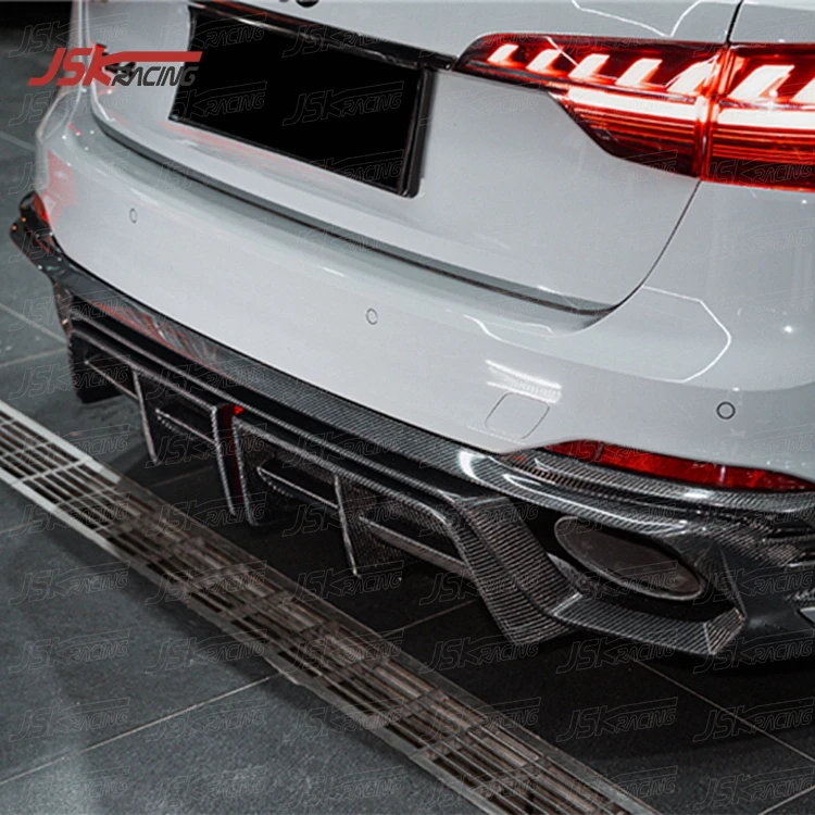 BLACK SAILES STYLE CARBON FIBER REAR DIFFUSER for 2017-2024 AUDI RS4