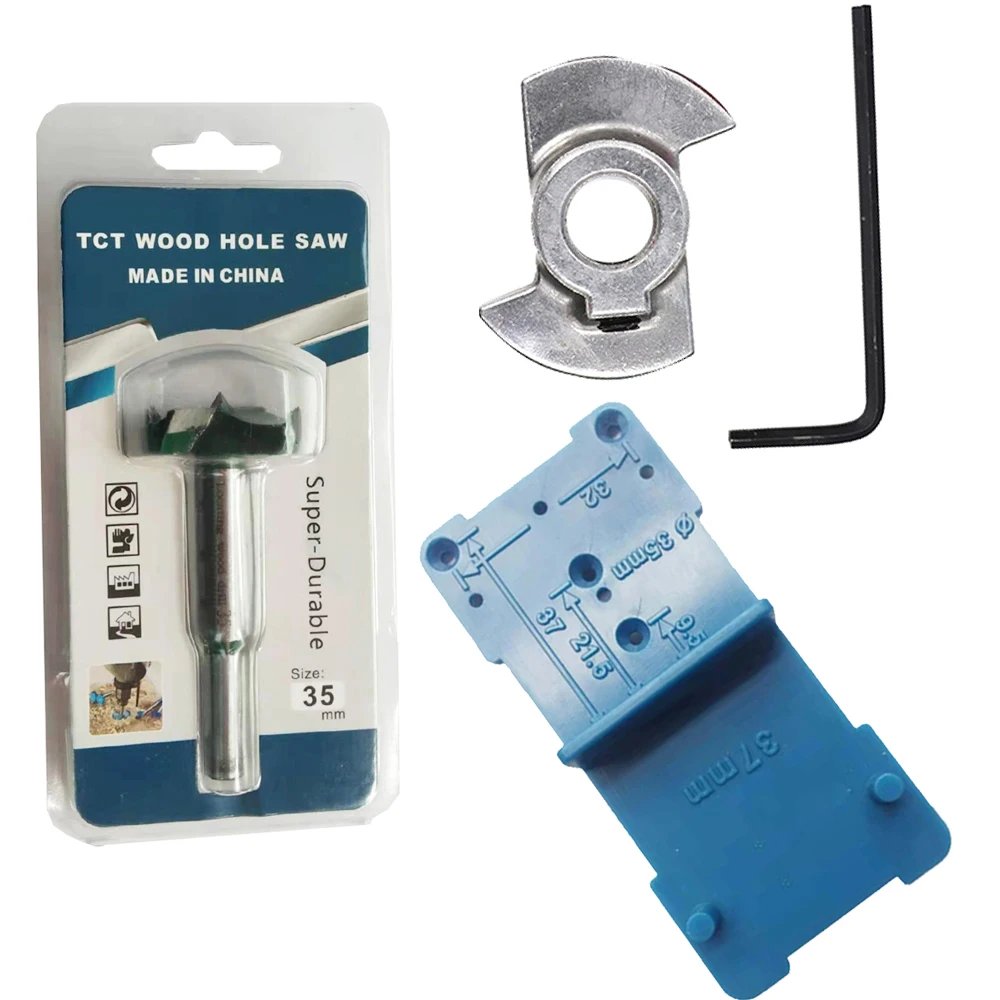New design 35mm Hinge Drilling Jig Set Concealed Guide Hinge Hole Drilling Locator Woodworking Hole Opener Door Cabinet Tools