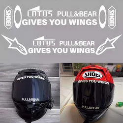 GIVES YOU WINGS Adesivi per lenti per visiera per casco moto Decalcomanie per sponsor da corsa impermeabili per Arai Shoei AGV HJC Bell Shark LS2