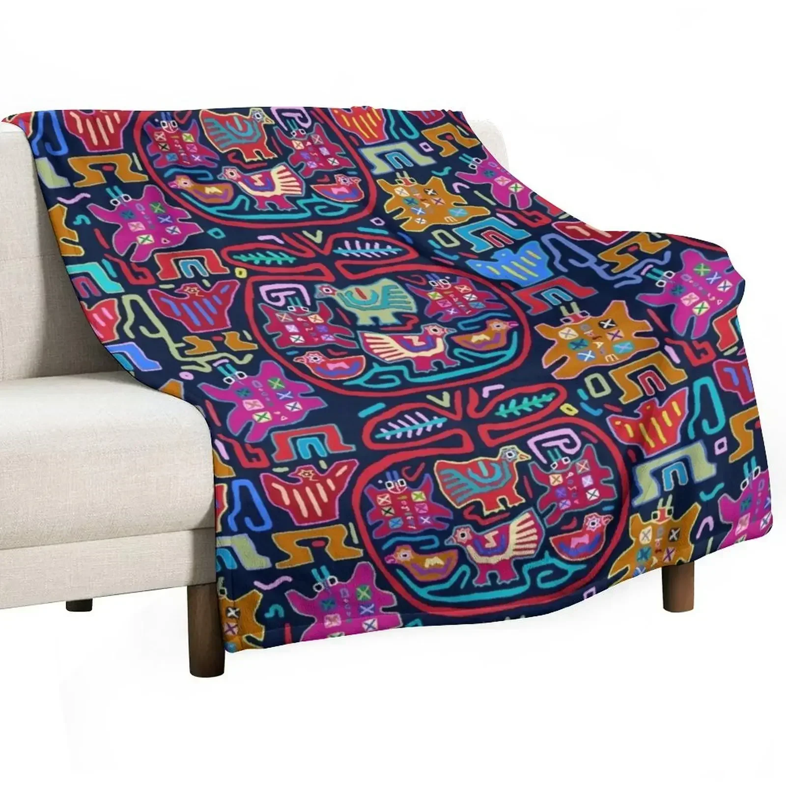 

Kuna Indian Pajaro Mola Throw Blanket Versatile Cozy Throw Blanket for All Occasions