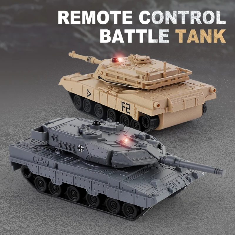 

Remote Control Tank 2.4GHz 6-Channel RC Combat Vehicle with Sound, Lights, Rotating Turret. Children's Military RC Toys for Boys