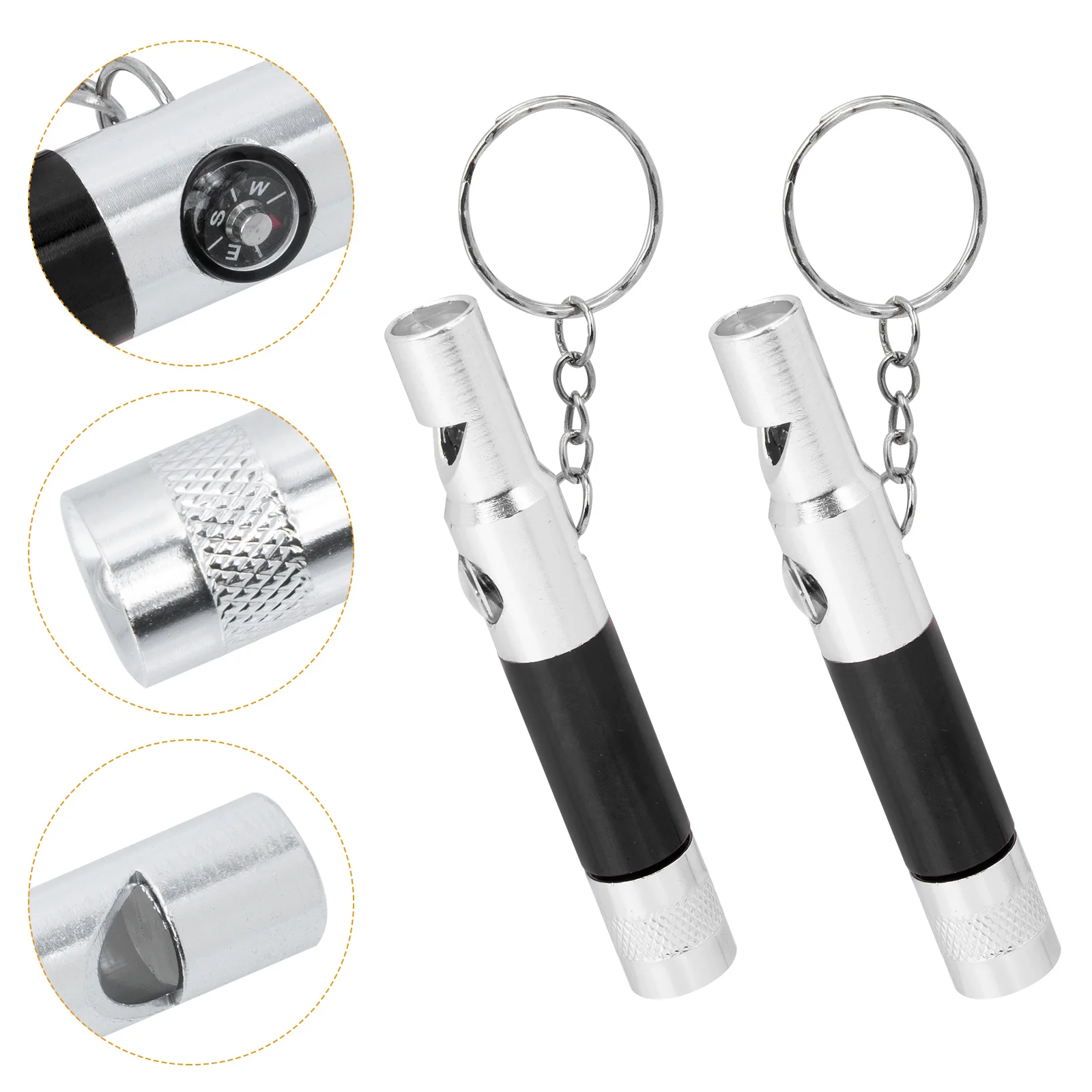 

Emergency Light Mini Flashlights Compass Survival Gadgets Device Black Aluminum Alloy Man