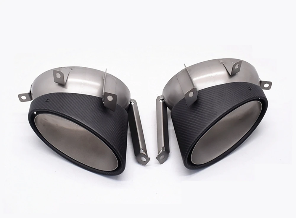 

2PCS Tailpipe Exhaust Tip Rear Air Vent Outlet End Pipe For Audi R8 2010-2012