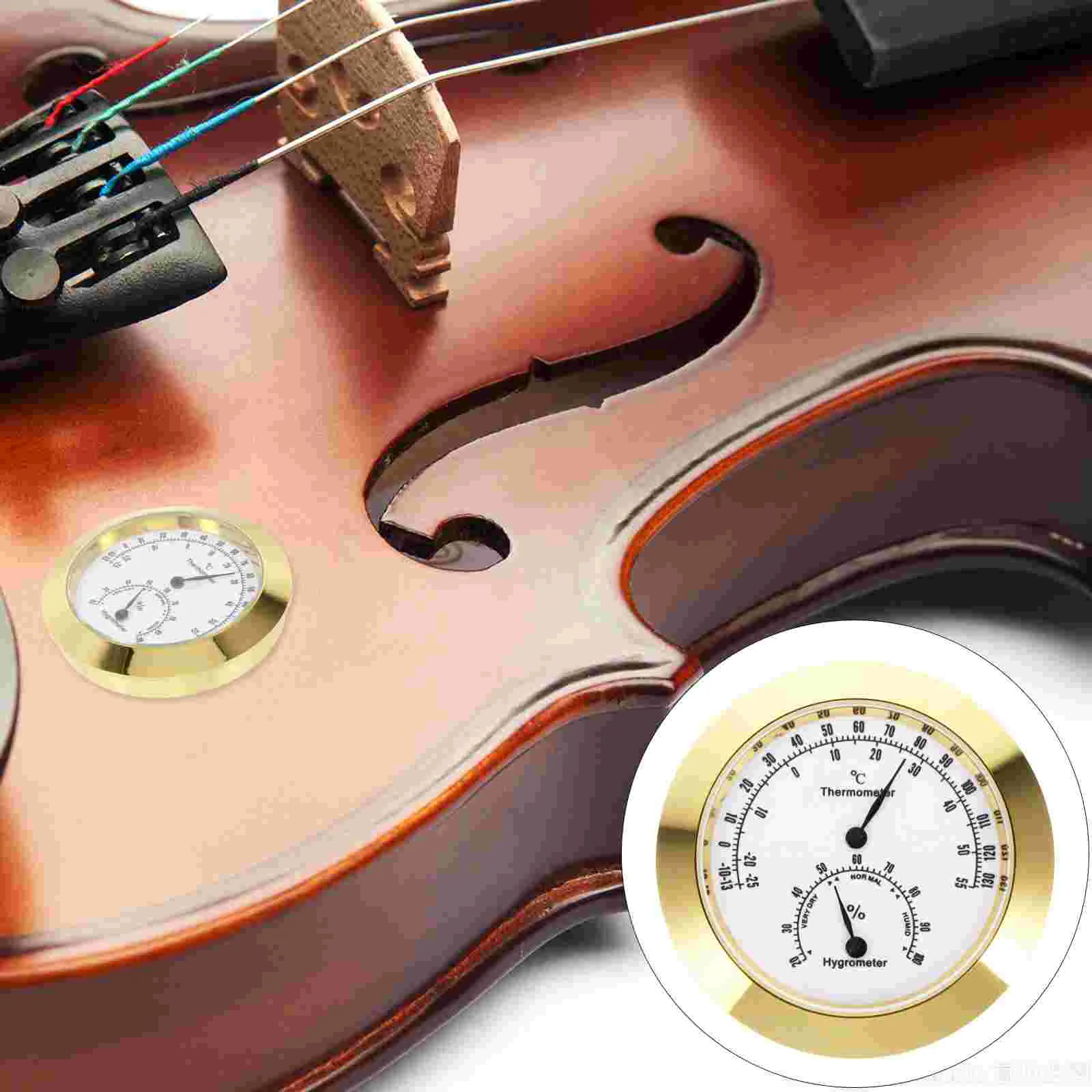 Thermometer Hygrometer Round Multi-functional Temperature Alloy Instrument Care Guitar