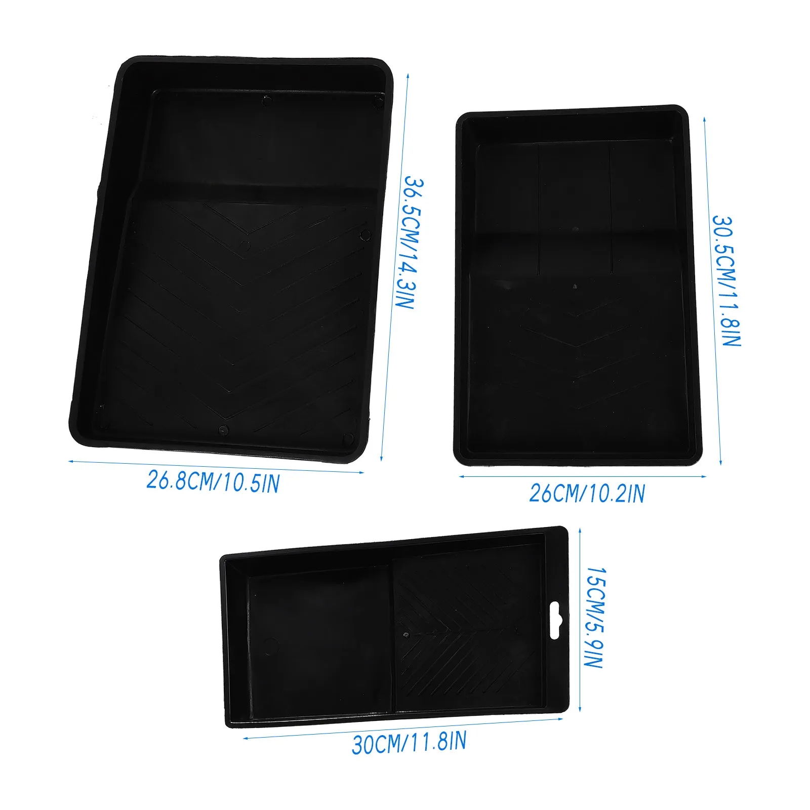 3Pcs Large Capacity Colors Mixing Tray Plastic Painting Tool Space Saving Stackable for Pigment Blending Brush Roller Use Wall