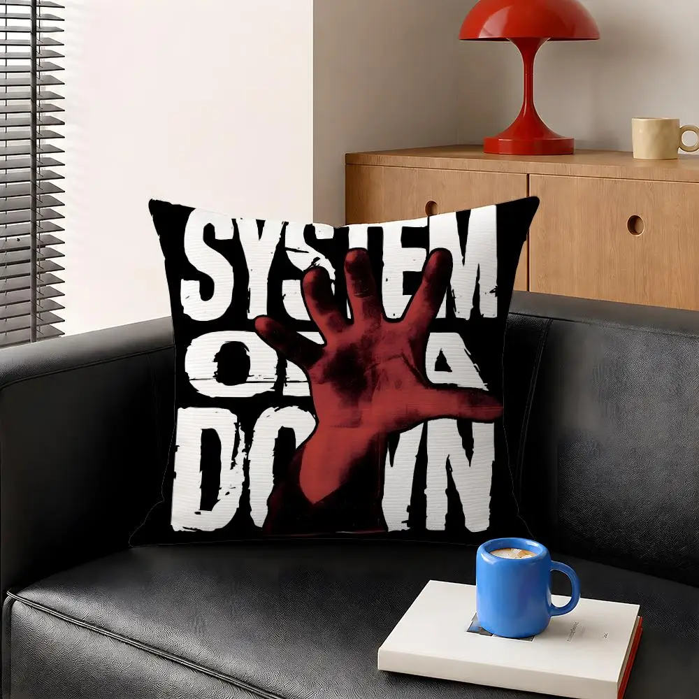 Band System of a Down Nu Metal SOAD Cushion Cover Decorative Pillowcase Soft Short Plush Cozy Durable Sofa Home Decor Items Gift