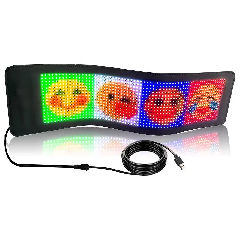 Smart APP Control 672*122MM Flexible led Display Board Sign Panel Soft  Displaypanel for car