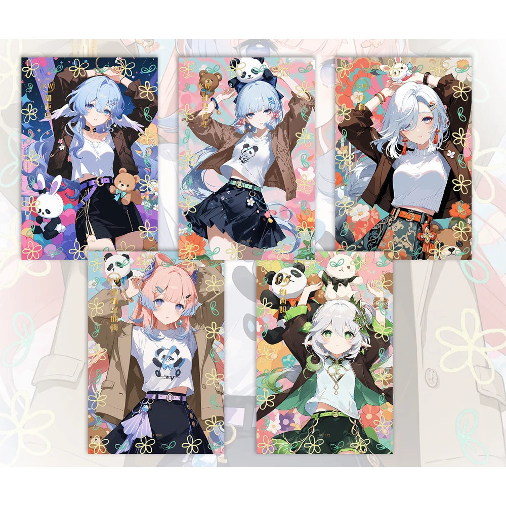 لوحة Xiyu A5 - مجموعة كاملة من بطاقات قصص آلهة الرسوم المتحركة تتميز بطاقات Albedo Nezuko Rem Nami Power Zero 2 - بطاقات قابلة للجمع #5