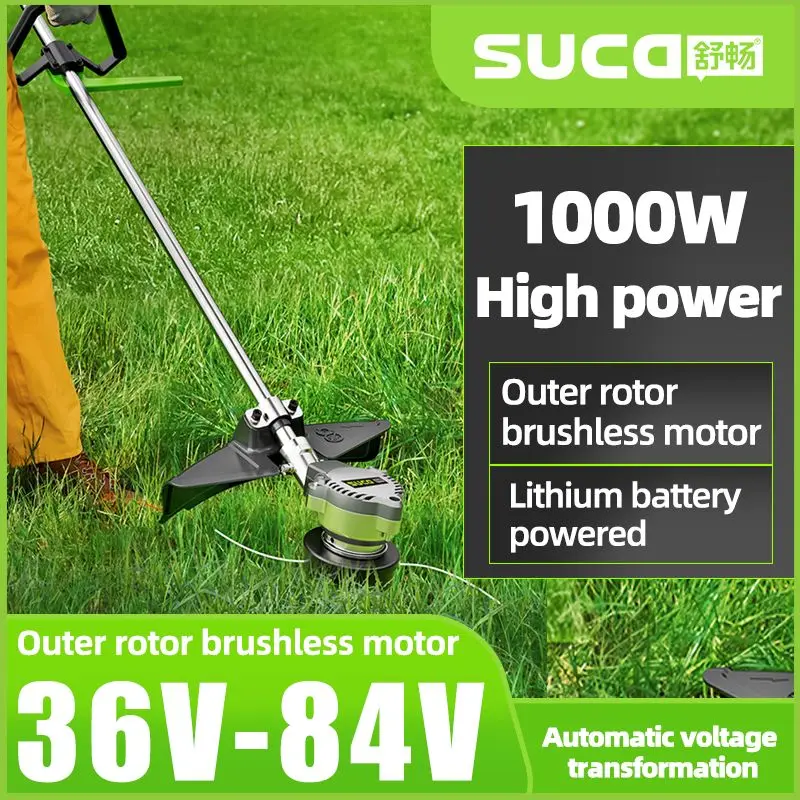 SUCA sc-6201 Garden Tools 40V electric Brush cutter Lithium Battery  power string trimmer Cordless grass   lawn mower