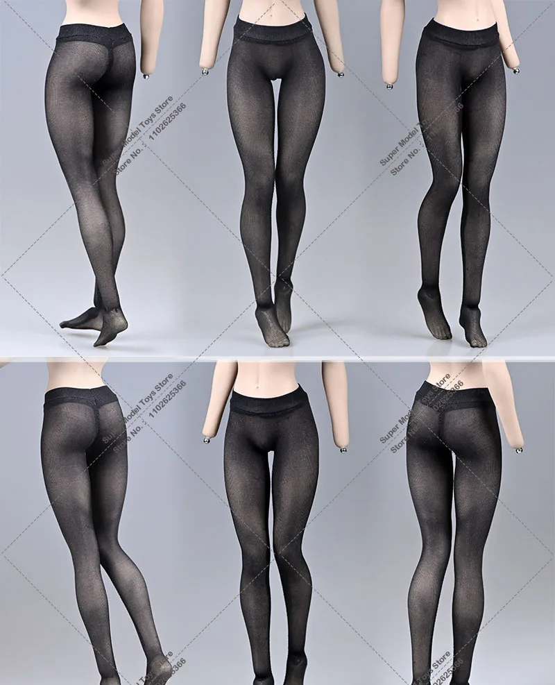 Black White Color 1/6 Female Clothes Pantyhose See-through Stockings Sockings fit 12 inches TBLeague JIAOU Action Figure Doll