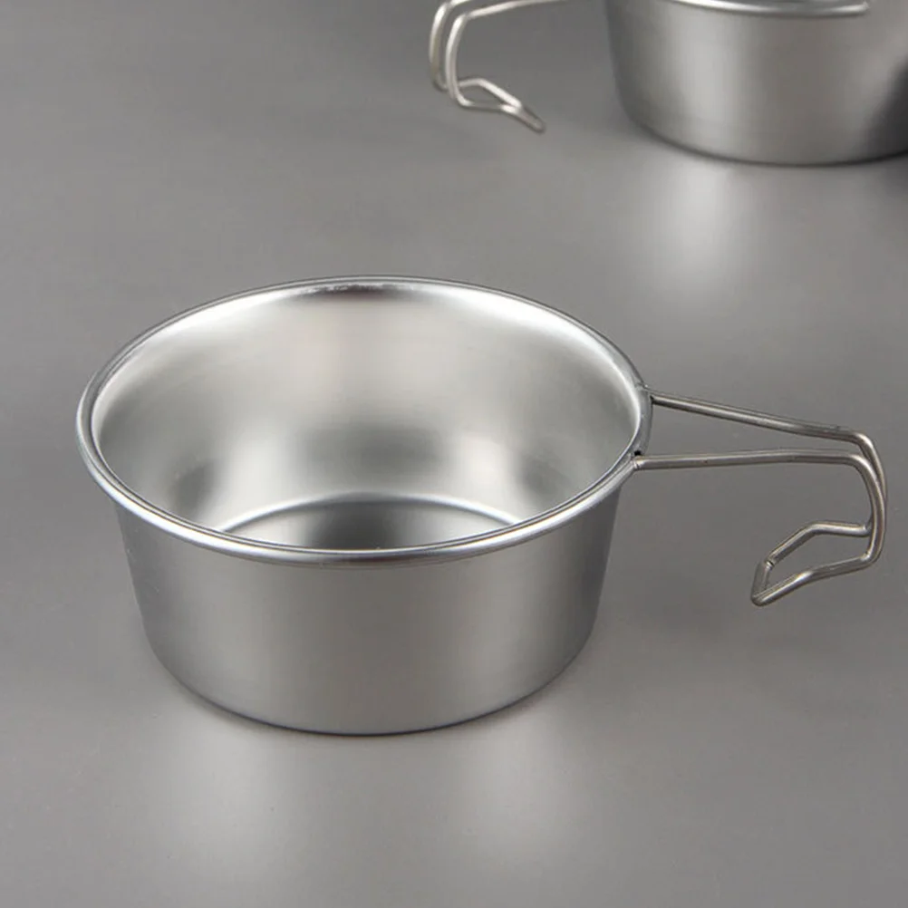 

1pc Bowl Stainless Steel Camping Bowl Lightweight Portable Soup Cup For Hiking Travel Cooking Gear Dinnerware