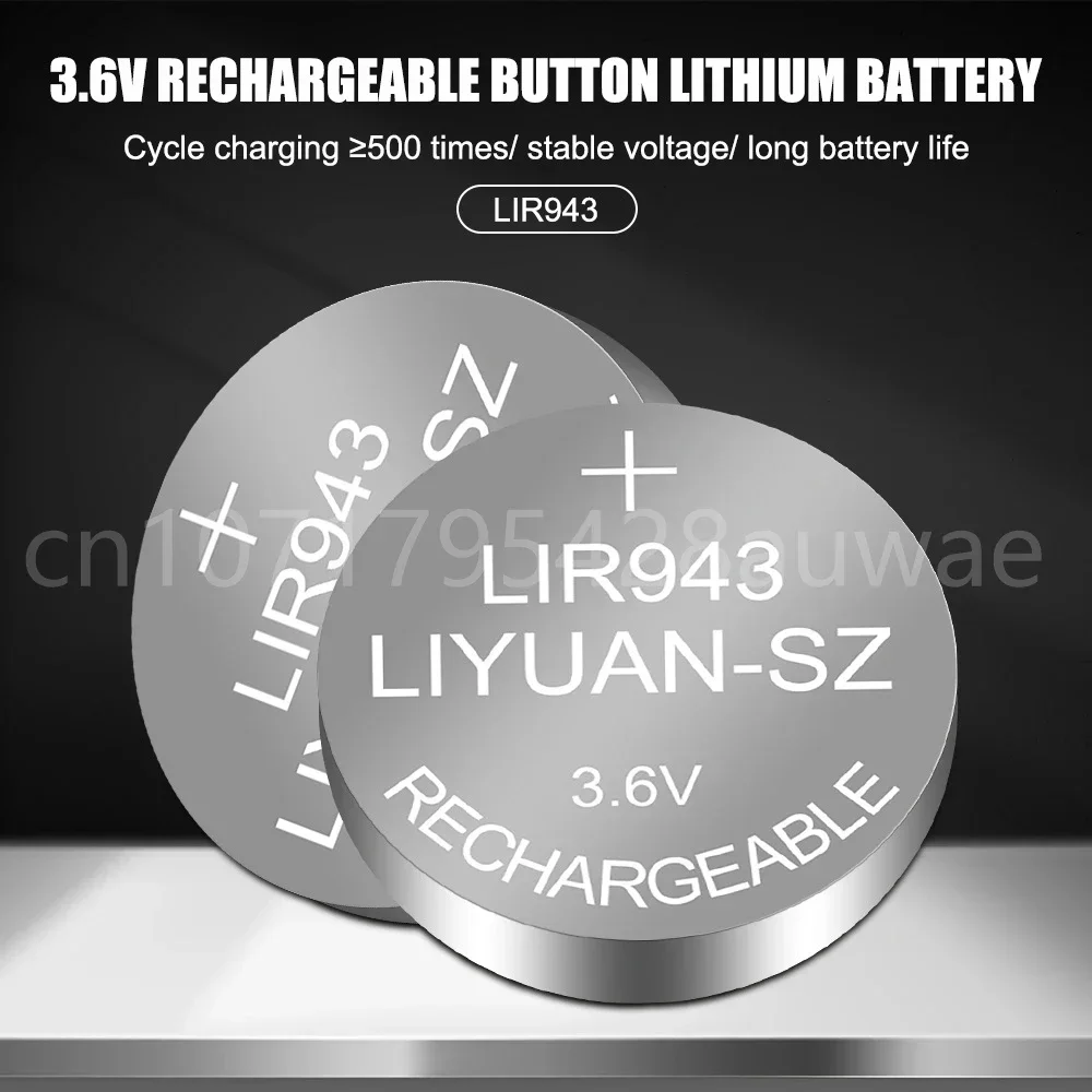 10-100PCS 3.6V 25mAh LIR940 LIR943 Lithium Button Rechargeable Battery for TWS Wireless Bluetooth Headset