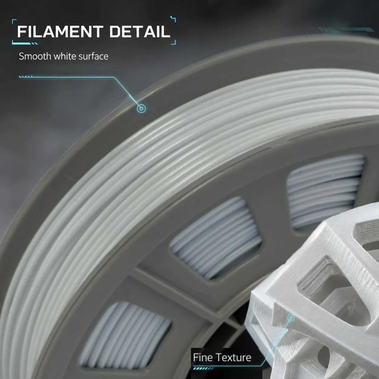 PETG 3D Printer Filament 1.75mm, 300g Compact Spool White, Dimensional Accuracy +/- 0.03mm, Smooth Feeding for FDM Printers