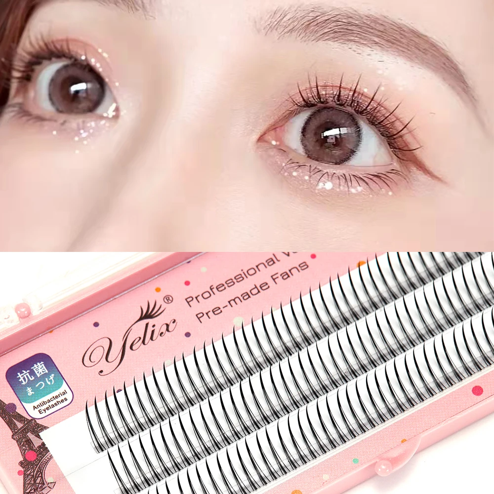 Yelix A/M Shape Professional Makeup Individual Lashes Cluster Spikes Lash Wispy strands eyelash Natural Fluffy False Eyelashes