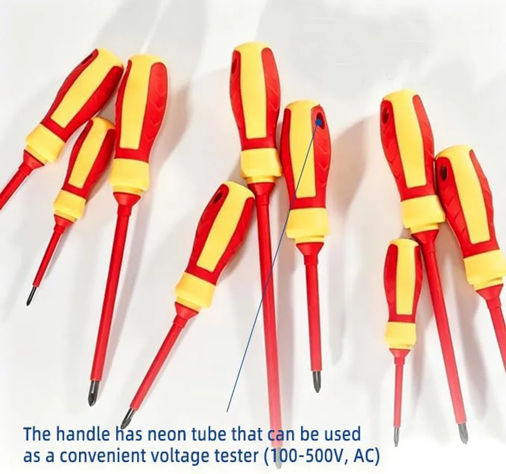 Magnetic Screwdriver Set 1000V Insulated Phillips Slotted Bits Electrician For Electrician Hand Tools Multifunctional