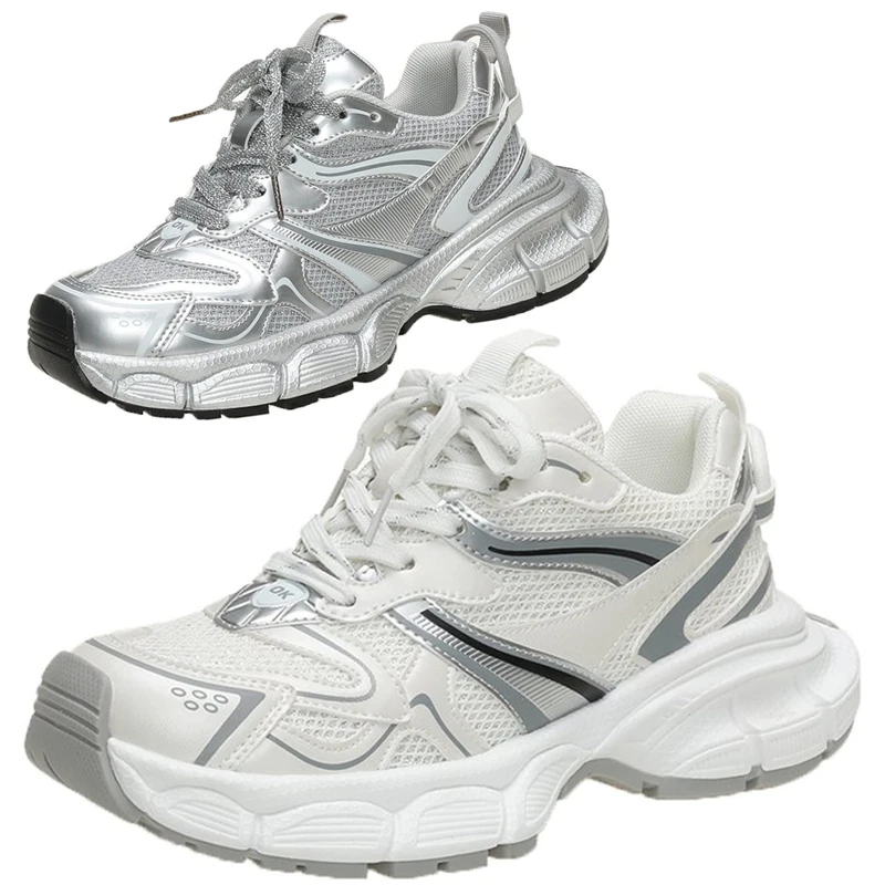 

Модная роскошная удобная женская обувь, нескользящие кроссовки на массивном каблуке, туфли-лодочки на среднем каблуке, женские повседневные кроссовки, сетчатая обувь SyfIyno