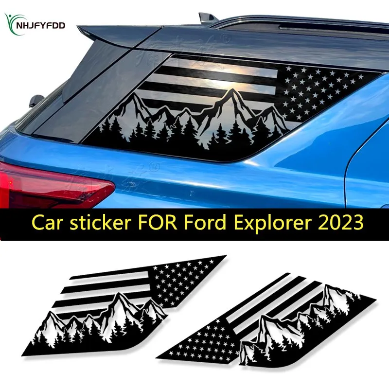 

New Car Sticker FOR Ford Explorer 2023 Rear Window trim Flag Decal accessories