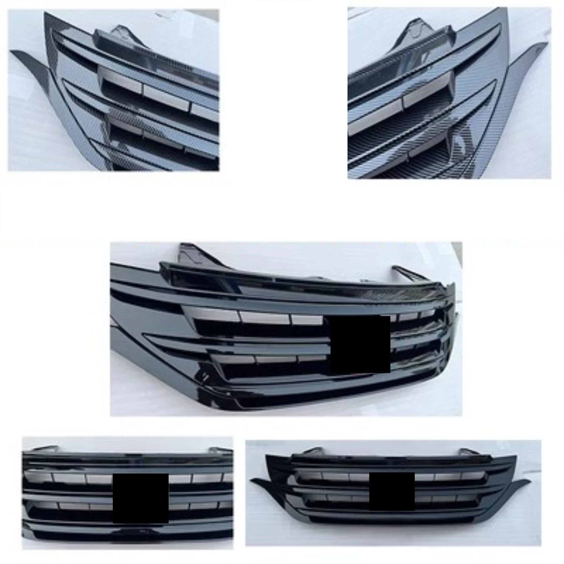 Body Kit Carbon Fiber Radiator Grille Grid for Honda CRV 12-14 Gloss Black Net Car Accessories