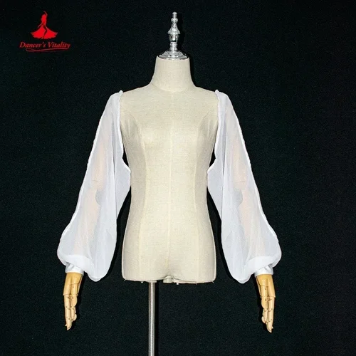 Imagen 2 del producto Traje de danza del vientre para mujer, ropa de manga larga de gasa, ropa profesional para mujer adulta, abrigo con mangas de danza del vientre