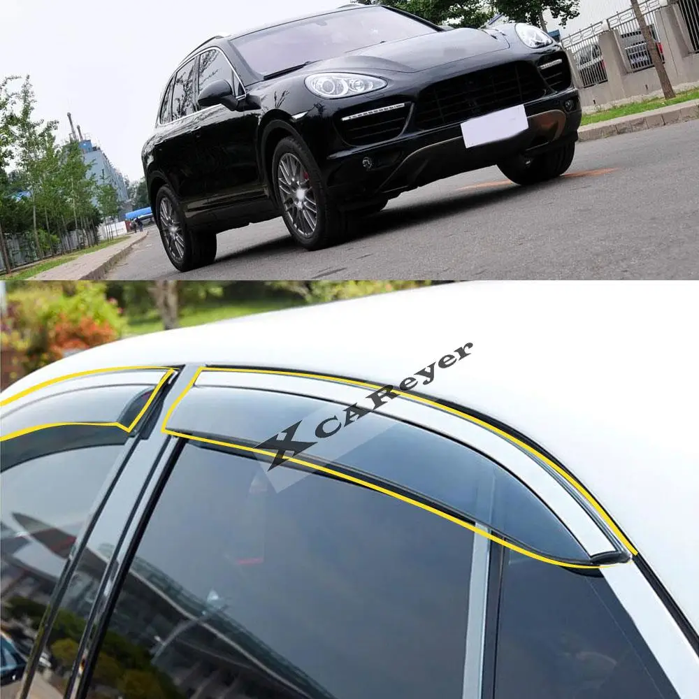 For PORSCHE Cayenne 2011 2012 2013 2014 2015 2016 2017 2018 Car Sticker Plastic Window Glass Wind Visor Rain/Sun Guard Vent