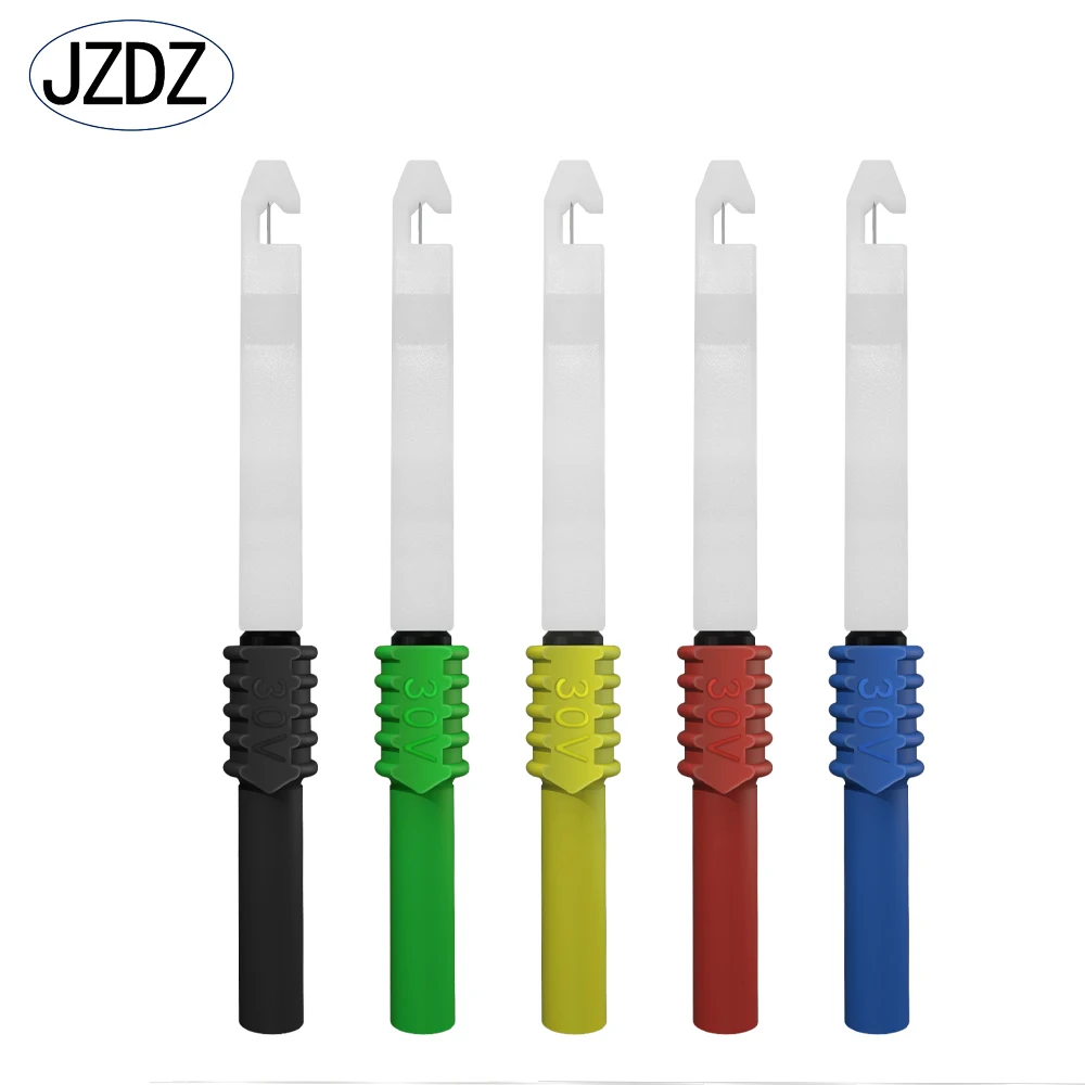 Jzdz kit de chumbo de teste de multímetro, 25 peças, clipe de jacaré para 4mm, plugue banana, sonda de teste, kit de sondas traseiras jt8008